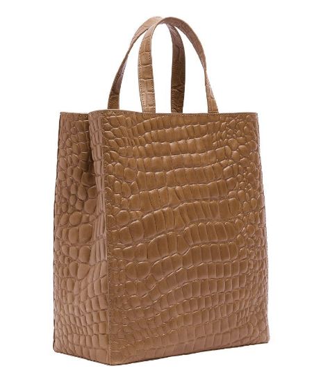 Bild von Handtasche "Kroko Paper Bag", golden amber